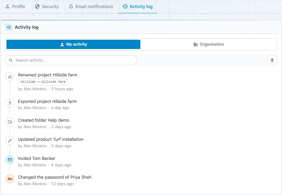 Tu propio registro de actividad en tu perfil