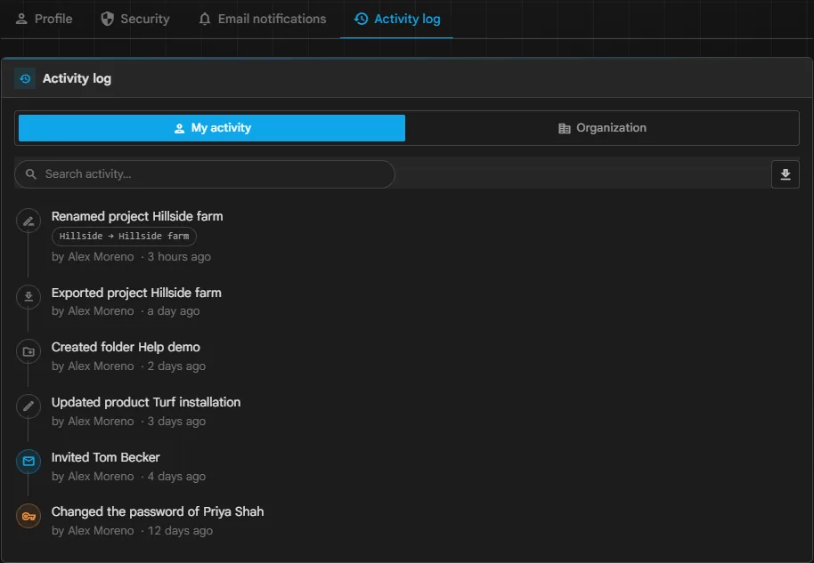 Tu propio registro de actividad en tu perfil