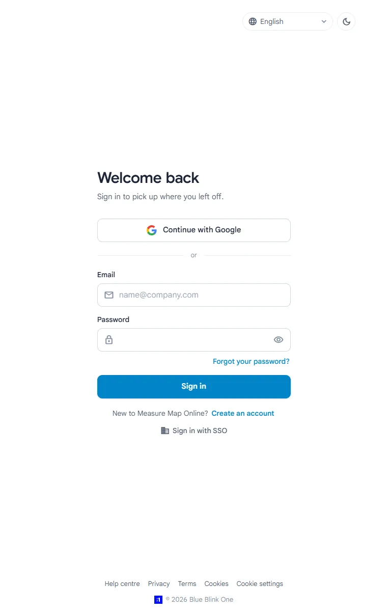 A página de início de sessão com Continuar com o Google, os campos de e-mail e palavra-passe e Iniciar sessão