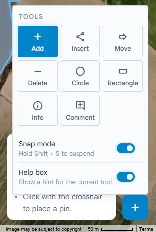 Das Menü des Magic Buttons mit seinen Werkzeugen und den Schaltern „Schnappmodus“ und „Hilfebox“
